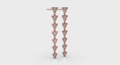 Diamond Trinity Drop Statement Earrings