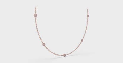 Multi Diamond Honeycomb Link Necklace