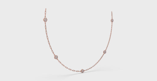 Multi Diamond Honeycomb Link Necklace