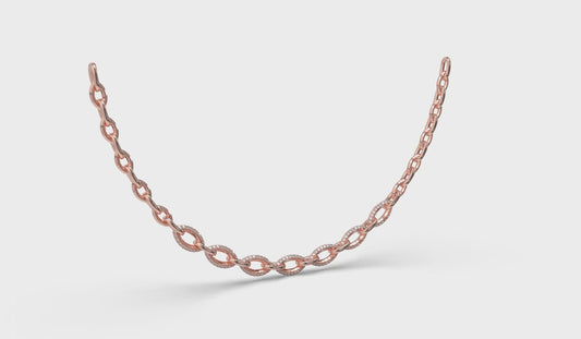Open Navette Silhouette wtih Diamonds Necklace