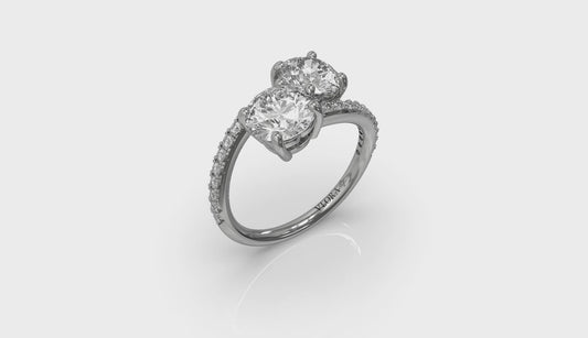 Kissing Round Diamonds Two Stone Engagement Ring