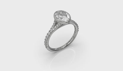 Refined Oval Bezel Engagement Ring