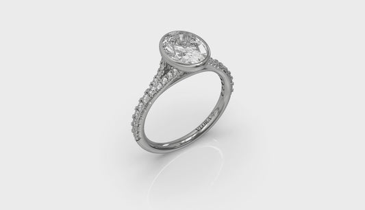 Refined Oval Bezel Engagement Ring