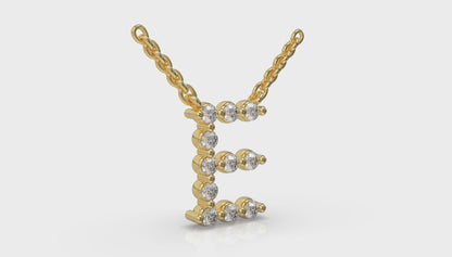 Diamond Alphabet Pendant Necklace, E