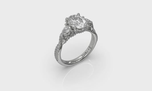 Brilliantly Entwined Three Stone Engagement Ring