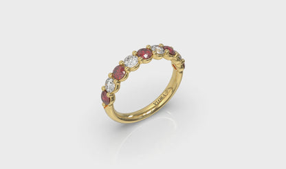 Classic Ruby and Diamond Stackable Band