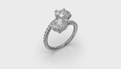 Kissing Oval Two Stone Engagement Ring