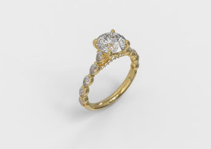 Matching band for the Marquise Accent Round Diamond Engagement Ring