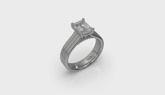 Fluted Emerald Cut Engagement Ring