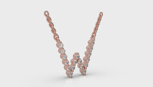 Diamond Alphabet Pendant Necklace, W