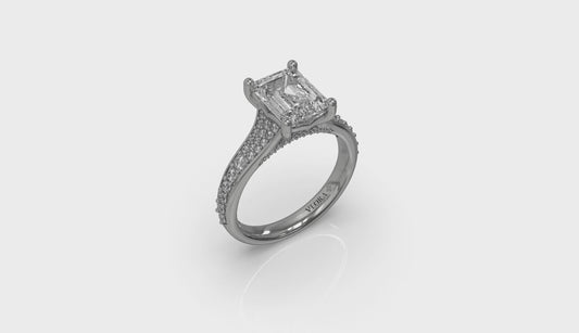 Emerald Cut Cathedral Engagement Ring