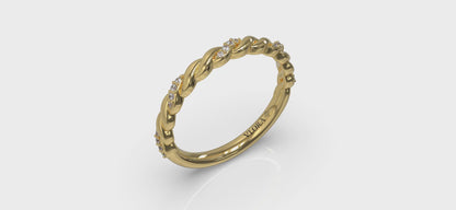 Braided Pavé Diamond Band