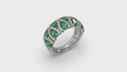 Multi Diamond and Emerald Statement Ring