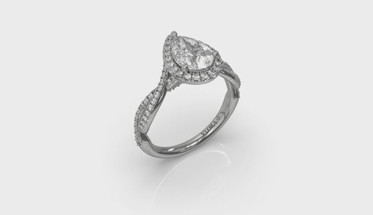 Entwined Pear Halo Engagement Ring