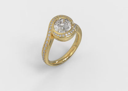 Matching Band for Modern Swirl Pavé Halo Engagement Ring