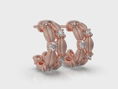 Cascade Hoop Earrings with Satin Finish