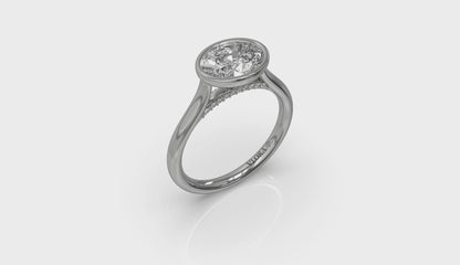 Horizon Solitaire Oval Bezel Engagement Ring