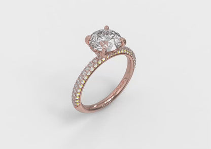 Matching Band for Shimmering Hidden Halo Engagement Ring with Micropave Band
