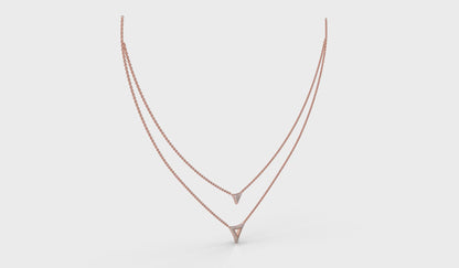 Diamond Open Trinity Two Row Necklace