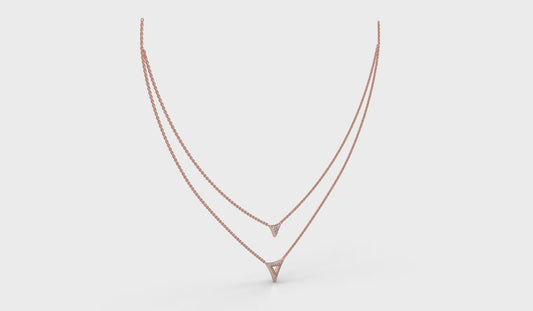 Diamond Open Trinity Two Row Necklace