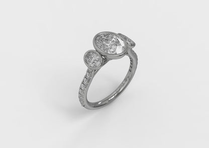 Matching Band for Trio Oval Bezel Engagement Ring