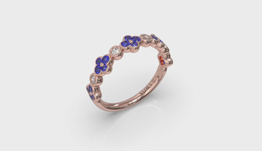 Sapphire Bloom Diamond Band