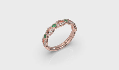 Diamond and Emerald Cascade Band