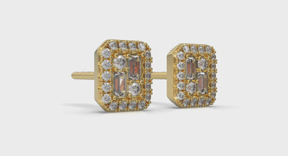 Diamond Baguette Stud Earrings