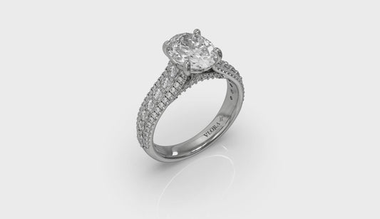 Bold Cathedral Oval Engagement Ring