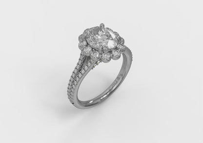 Matching Band for Corsage Halo Oval Engagement Ring