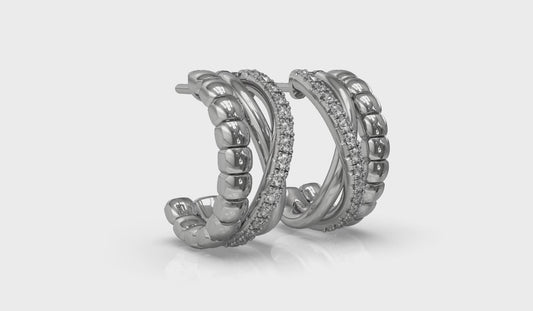 Crossed Hoop Earrings