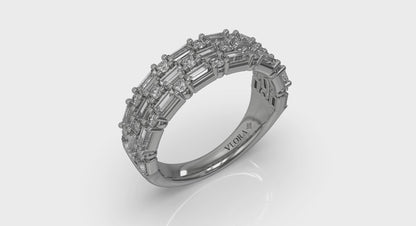 Triple Row Baguette and Diamond Band