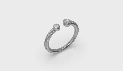 Graduating Diamond Open Ring