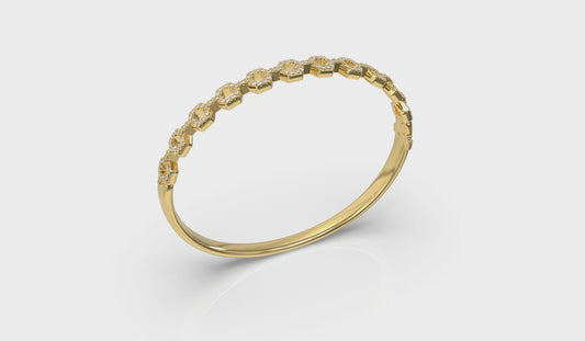 Diamond Open Link Bangle