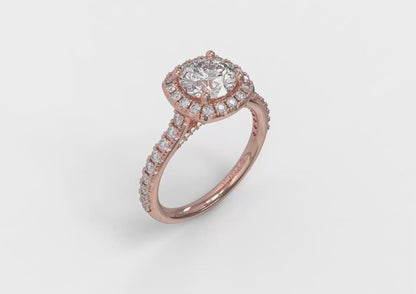 Timeless Euro Halo Round Engagement Ring