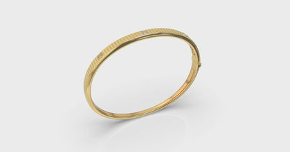 Bezel-Set Oval Diamond Bangle