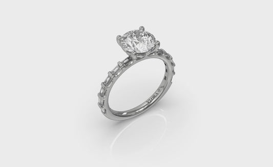 Shining Baguette Band Engagement Ring