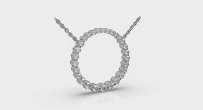 Graduated Round Diamond Open Circle Pendant