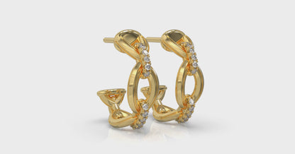 Interlocked Diamond Hoop Earrings
