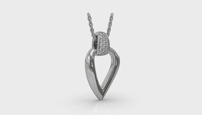 Diamond Accent Open Tear Drop Link Pendant