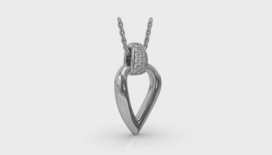 Diamond Accent Open Tear Drop Link Pendant