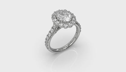 Bloom Halo Oval Engagement Ring