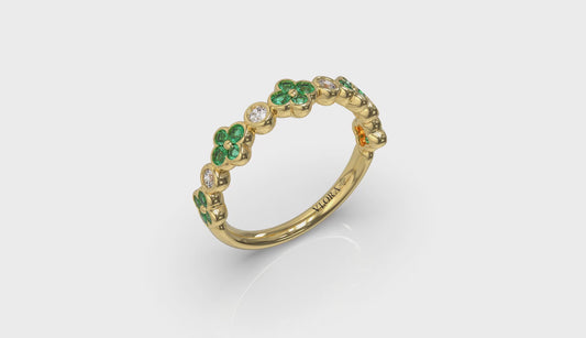 Emerald Bloom Diamond Band