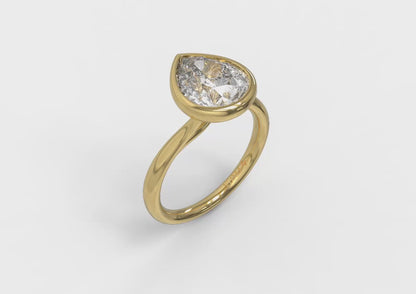 Teardrop Bezel Engagement Ring