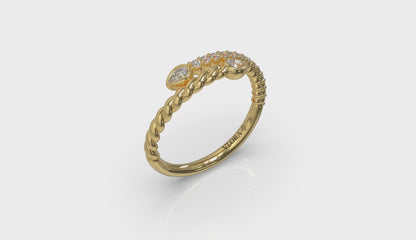 Beaded Bypass Stackable Ring