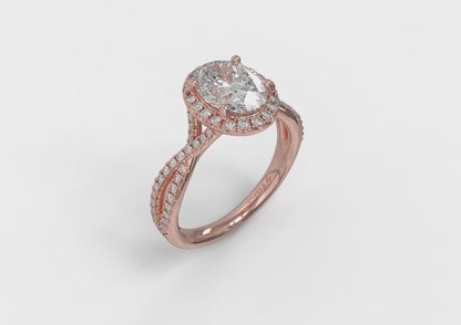 Entwined Oval Halo Matching Wedding Band