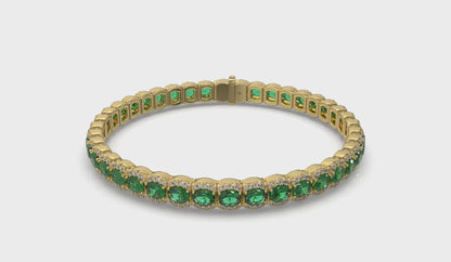 Diamond and Emerald Bracelet