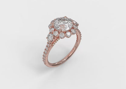 Matching Band for Enchanted Floral Halo Engagement Ring