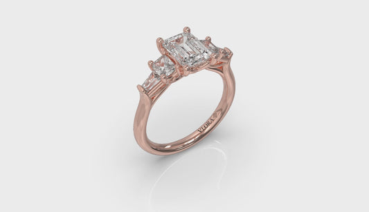 Quintet Emerald Cut Engagement Ring