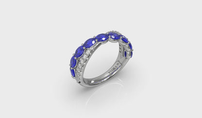Multi Diamond and Sapphire Twist Statement Ring